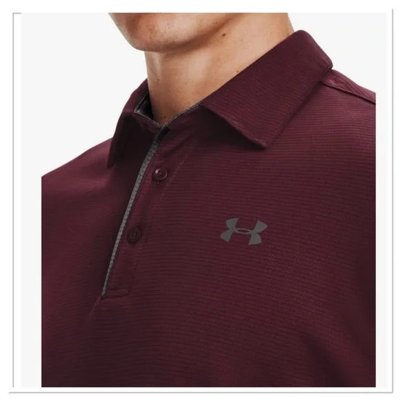 Under Armour Men's Tech Golf Polo Maroon, Size Medium - Picture 3 of 15